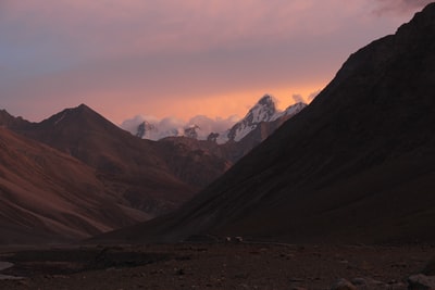 白云下雪山
